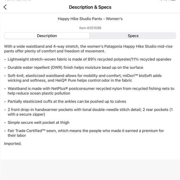 Patagonia Happy Hike Studio Pants - Women's - Picture 5 of 5